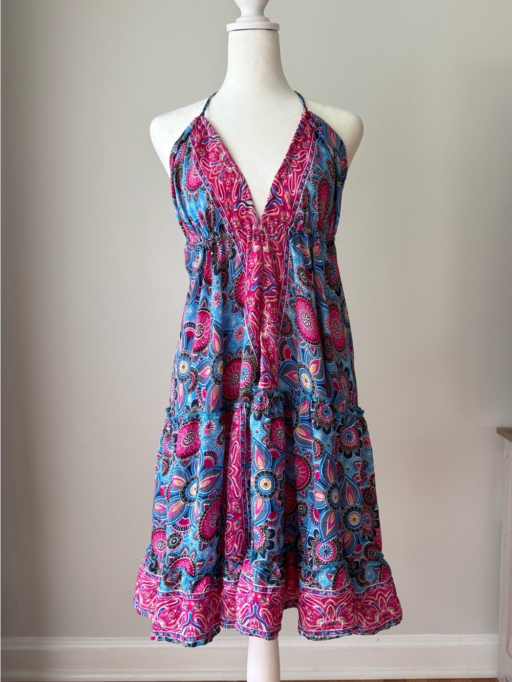 Zury Boho Halter Mini Dress One Size NWT